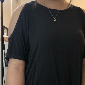 American Eagle Cold Shoulder Gray Top